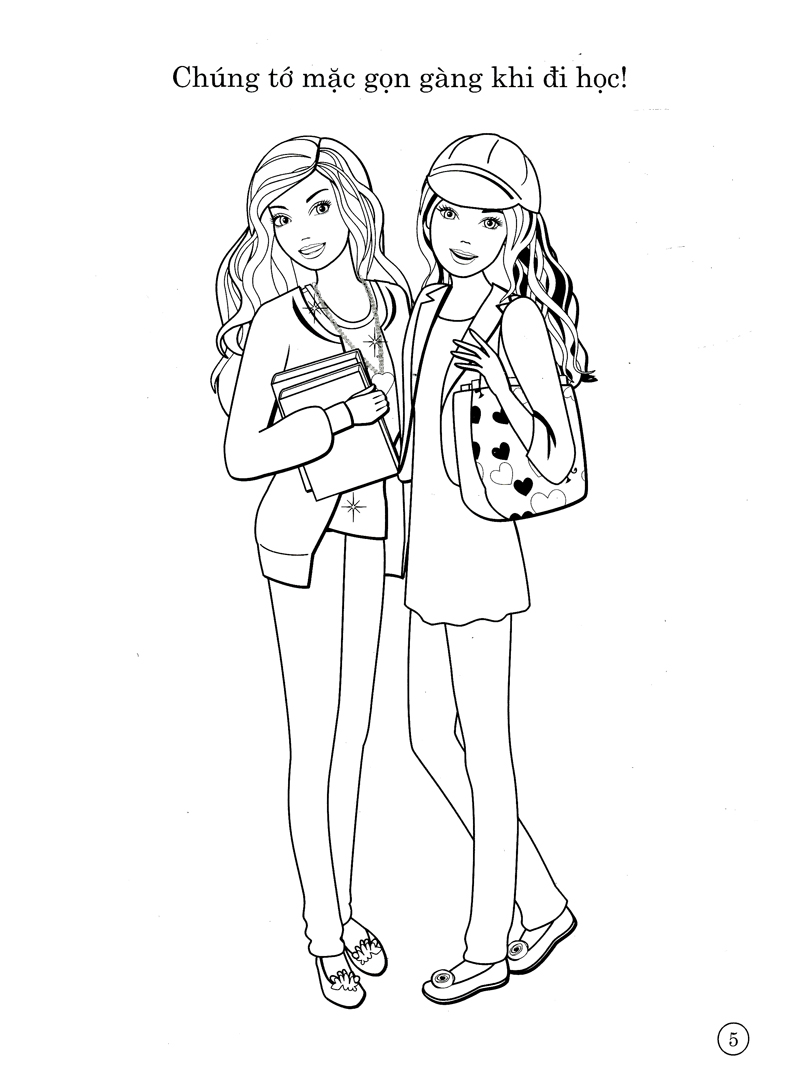 bộ barbie xinh đẹp 3 (tô màu có hình dán)