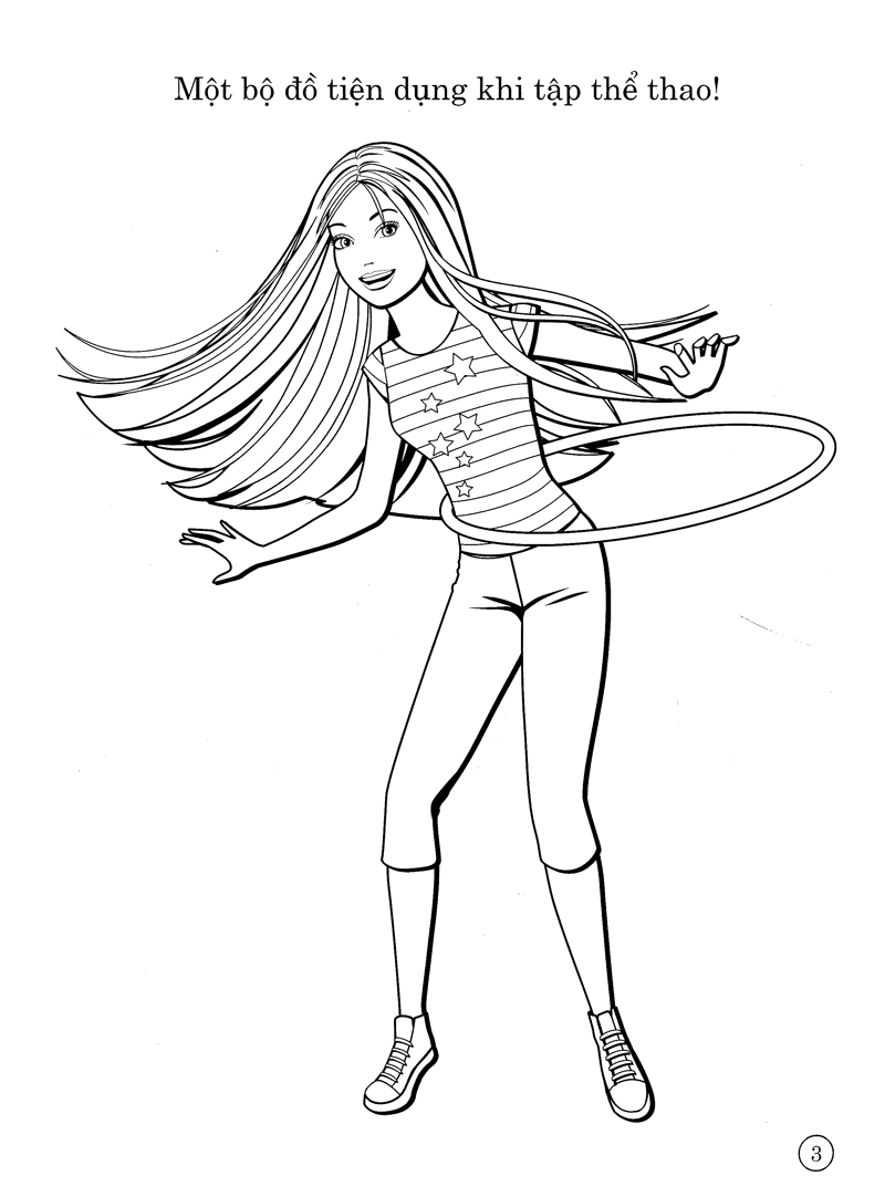 bộ barbie xinh đẹp 4 (tô màu có hình dán)