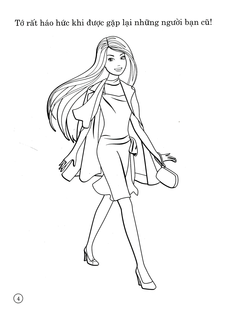 bộ barbie xinh đẹp 4 (tô màu có hình dán)