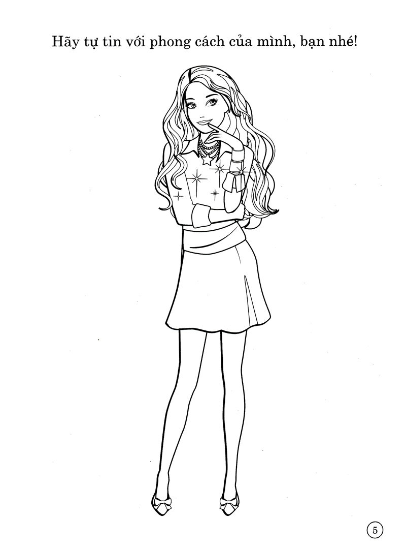bộ barbie xinh đẹp 4 (tô màu có hình dán)