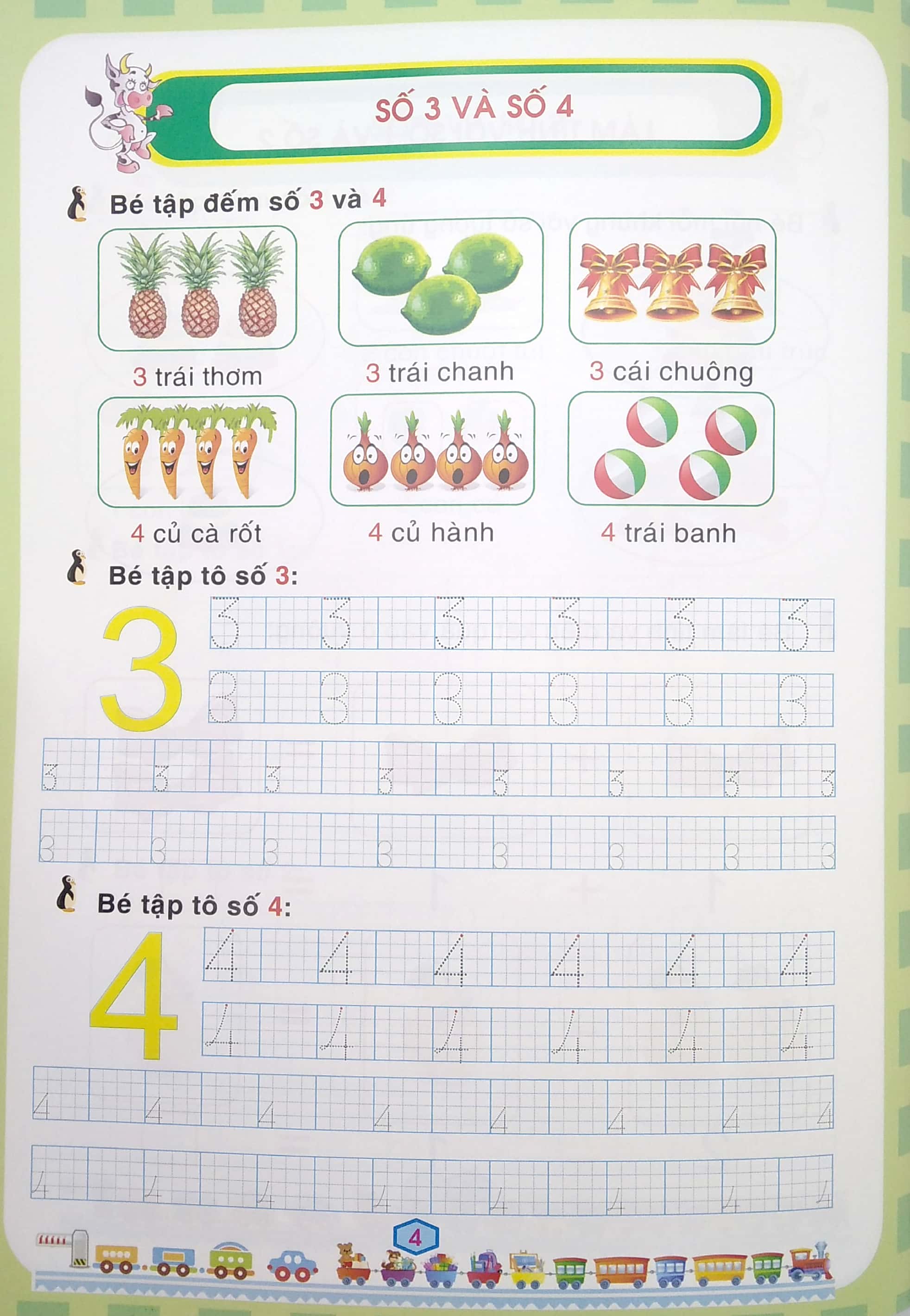 bộ bé chuẩn bị vào lớp 1 - bé làm quen chữ số (quyển 4)