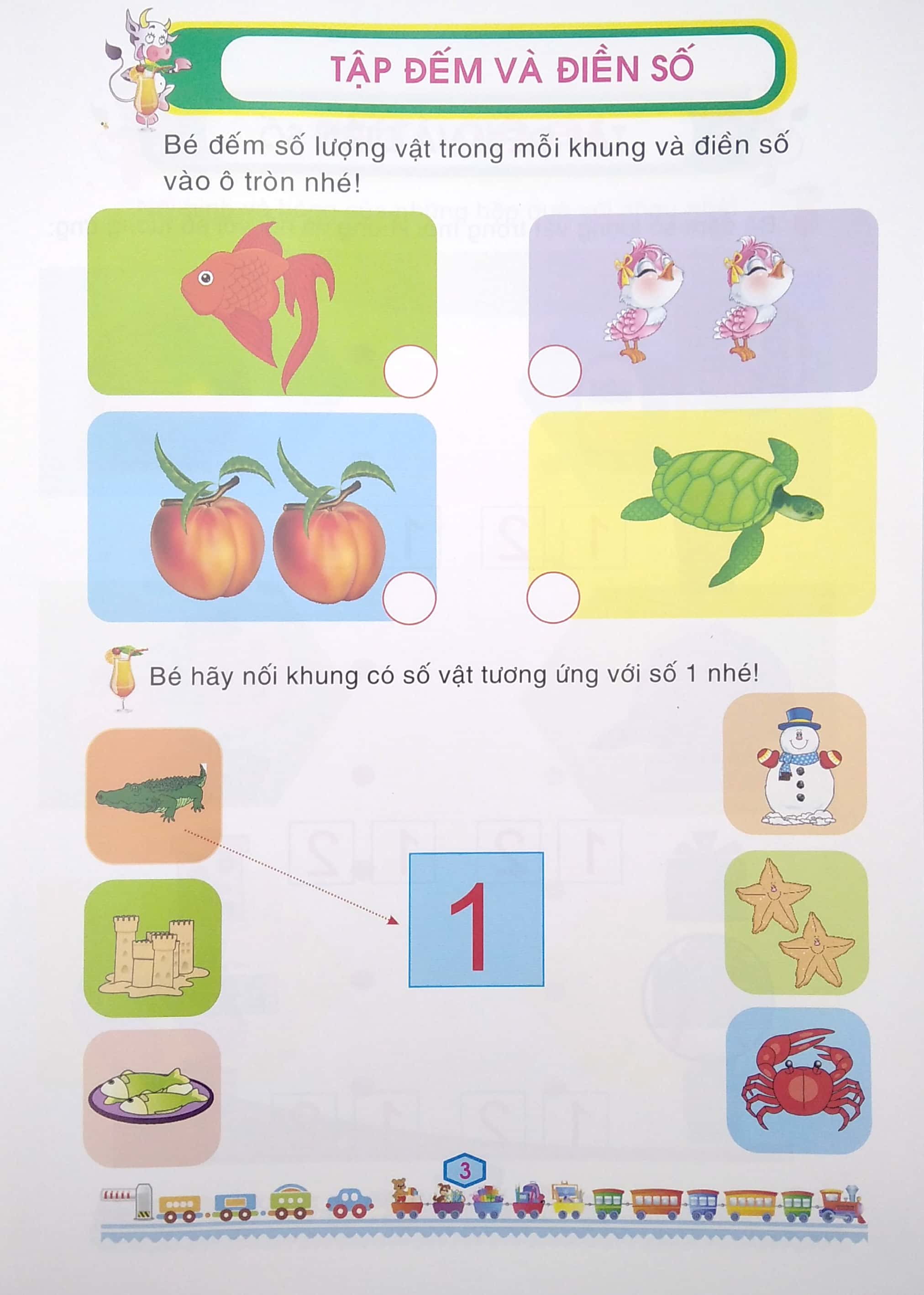 bộ bé chuẩn bị vào lớp 1 - bé làm quen chữ số (quyển 5)