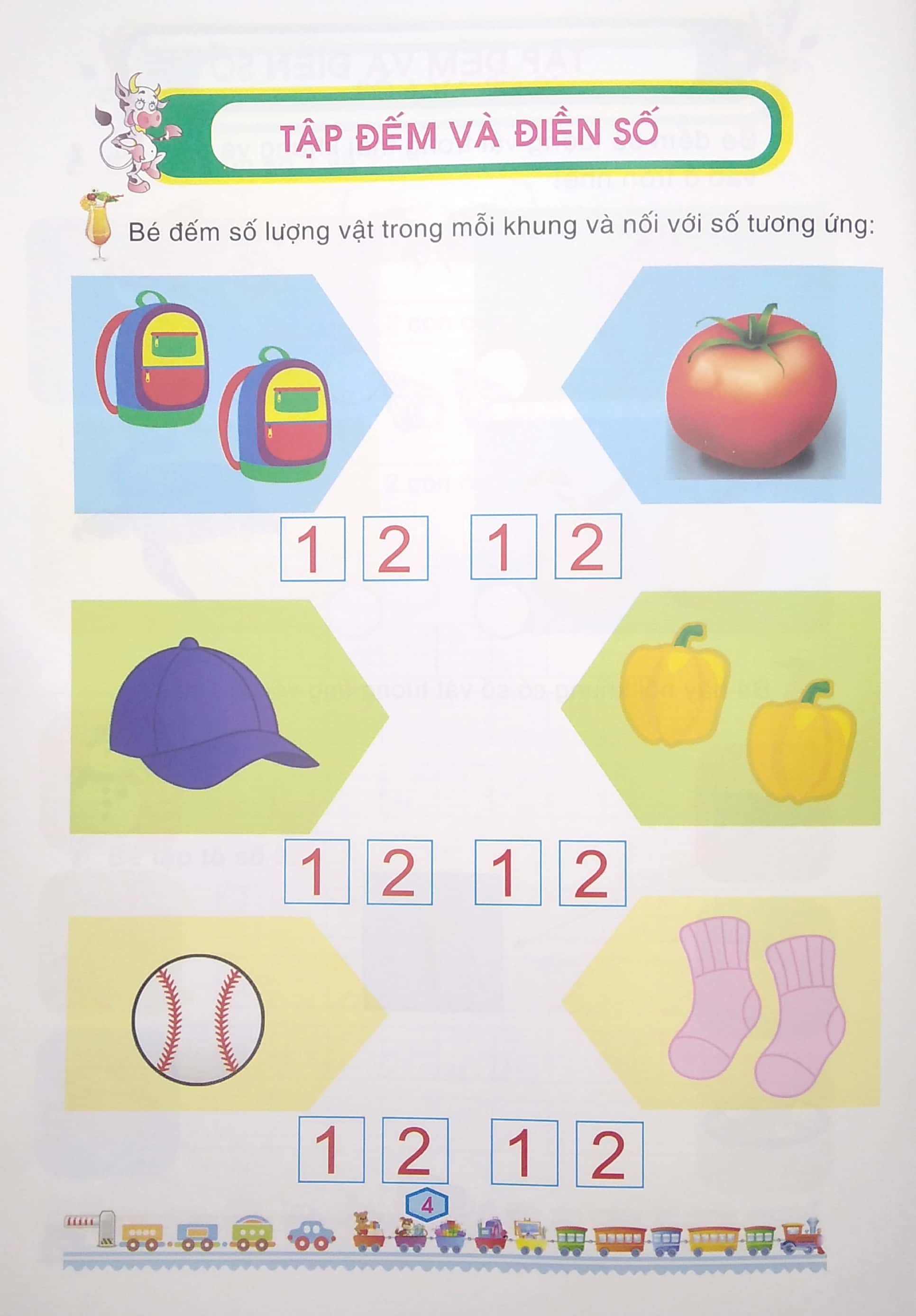 bộ bé chuẩn bị vào lớp 1 - bé làm quen chữ số (quyển 5)