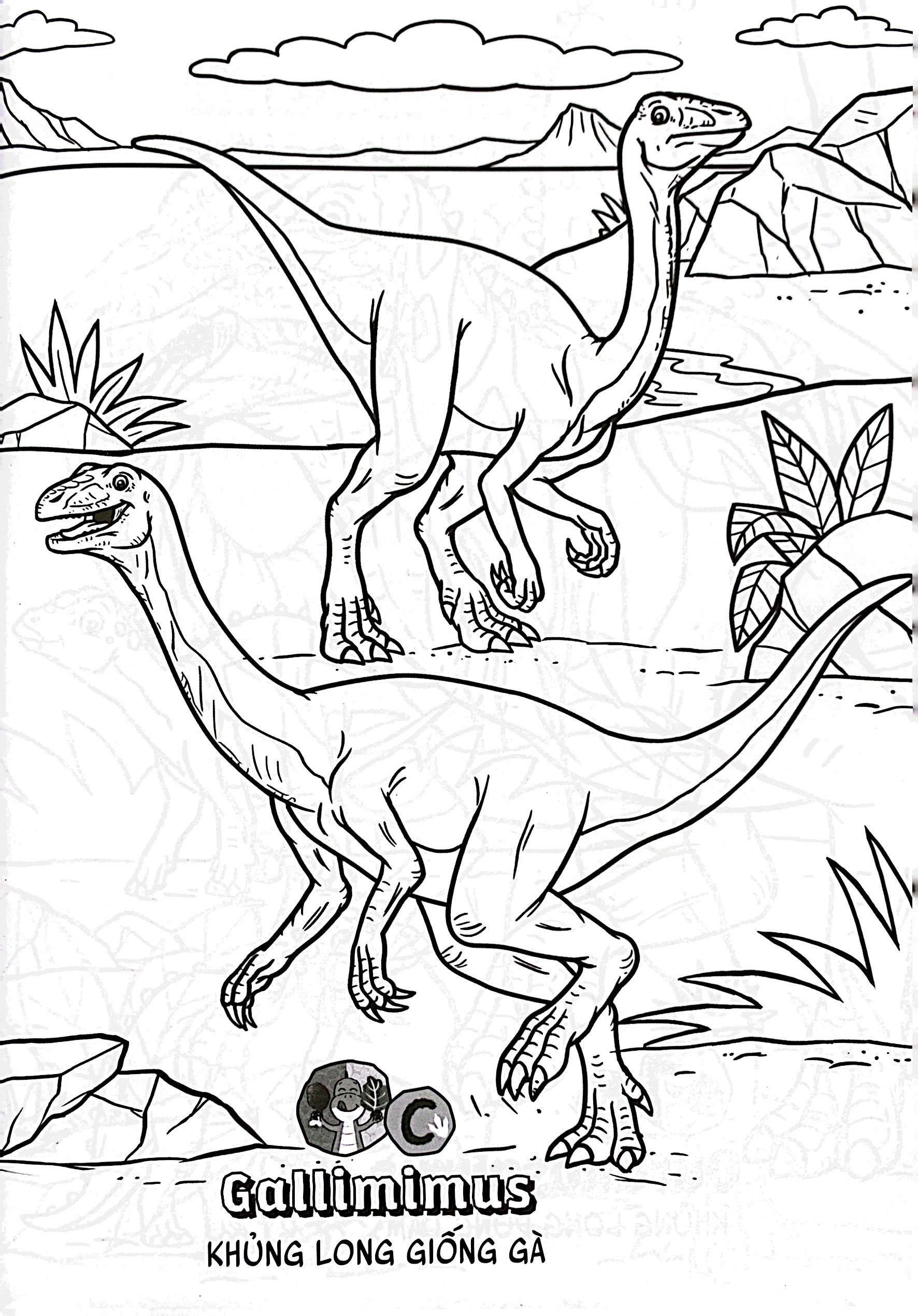 bộ bé học-bé chơi - tô màu vương quốc khủng long 4