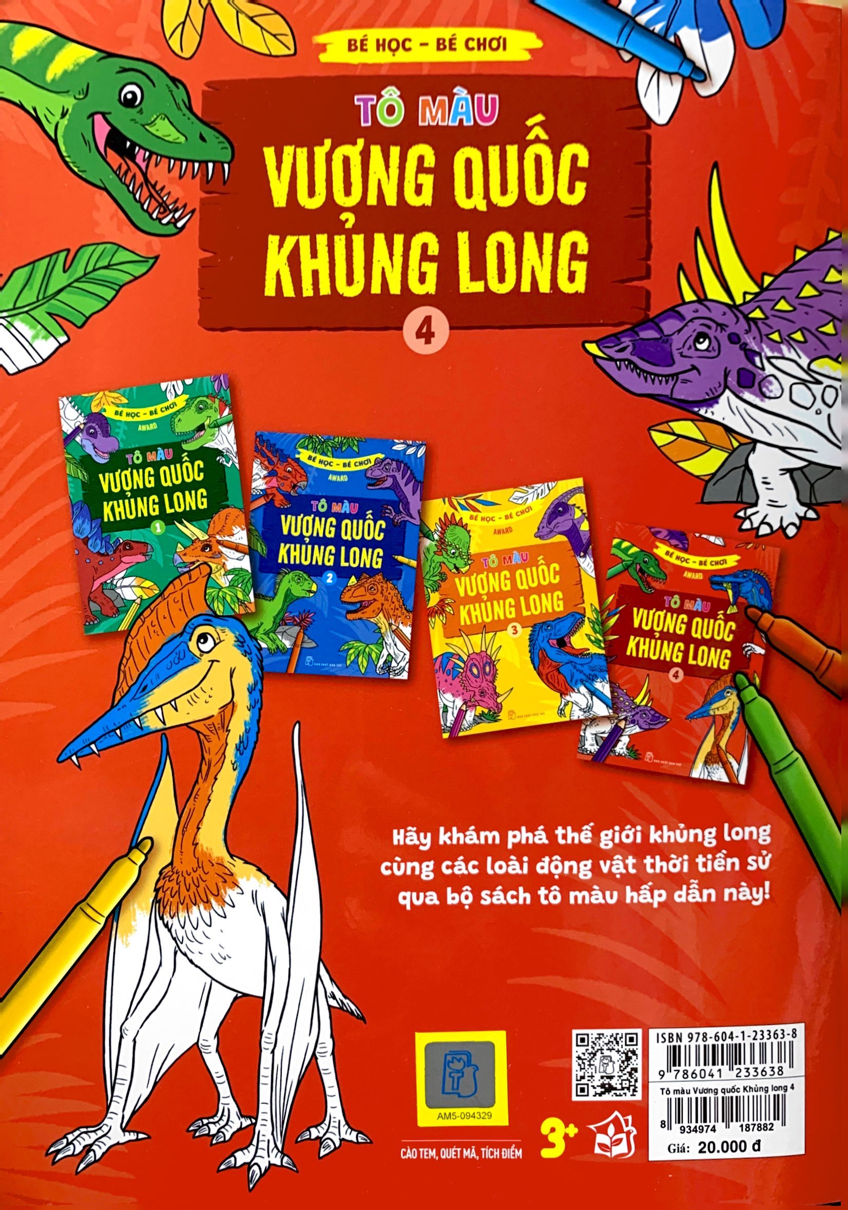 bộ bé học-bé chơi - tô màu vương quốc khủng long 4