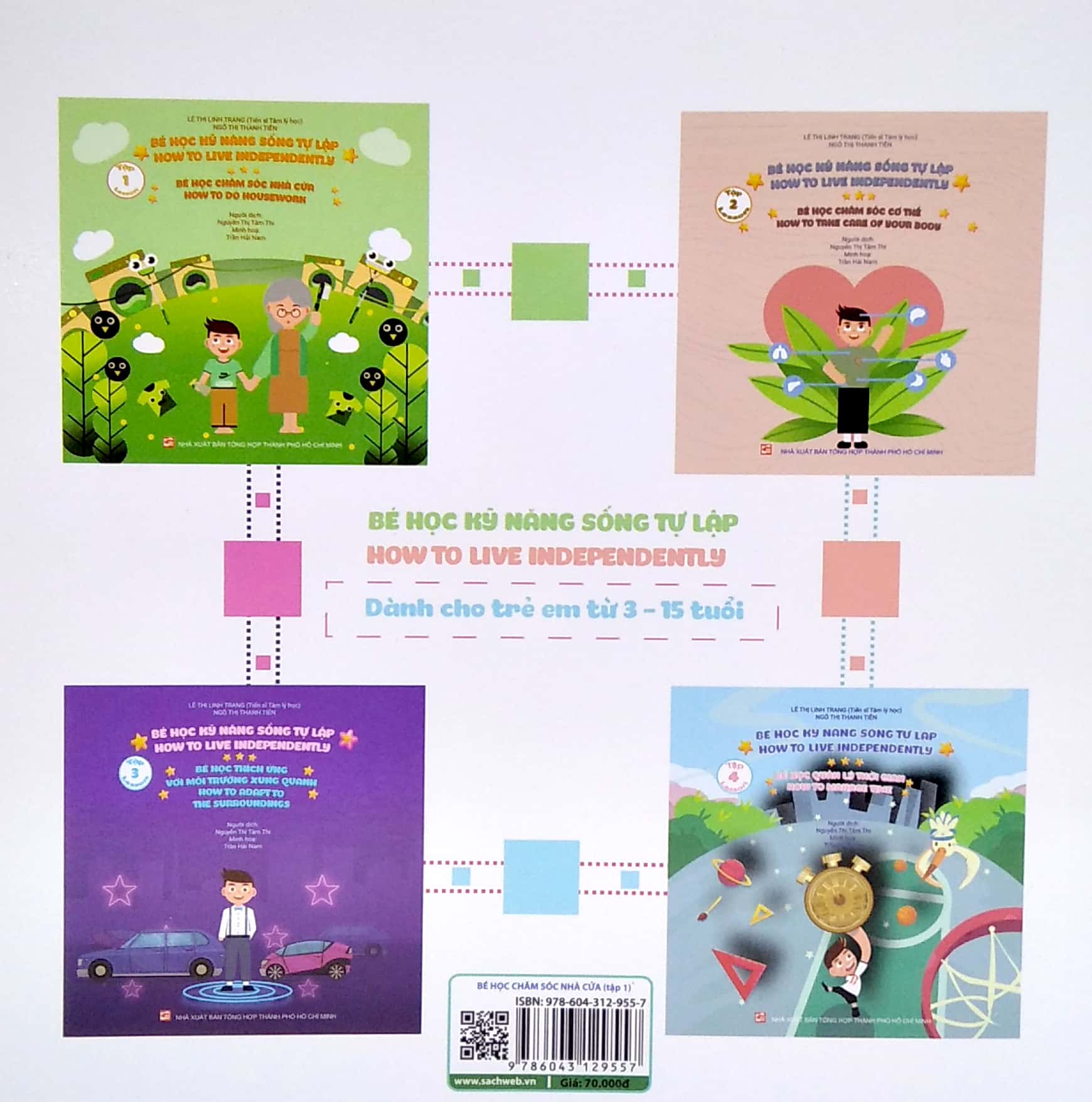 bộ bé học kỹ năng sống tự lập - tập 1: bé học chăm sóc nhà cửa (song ngữ việt - anh)