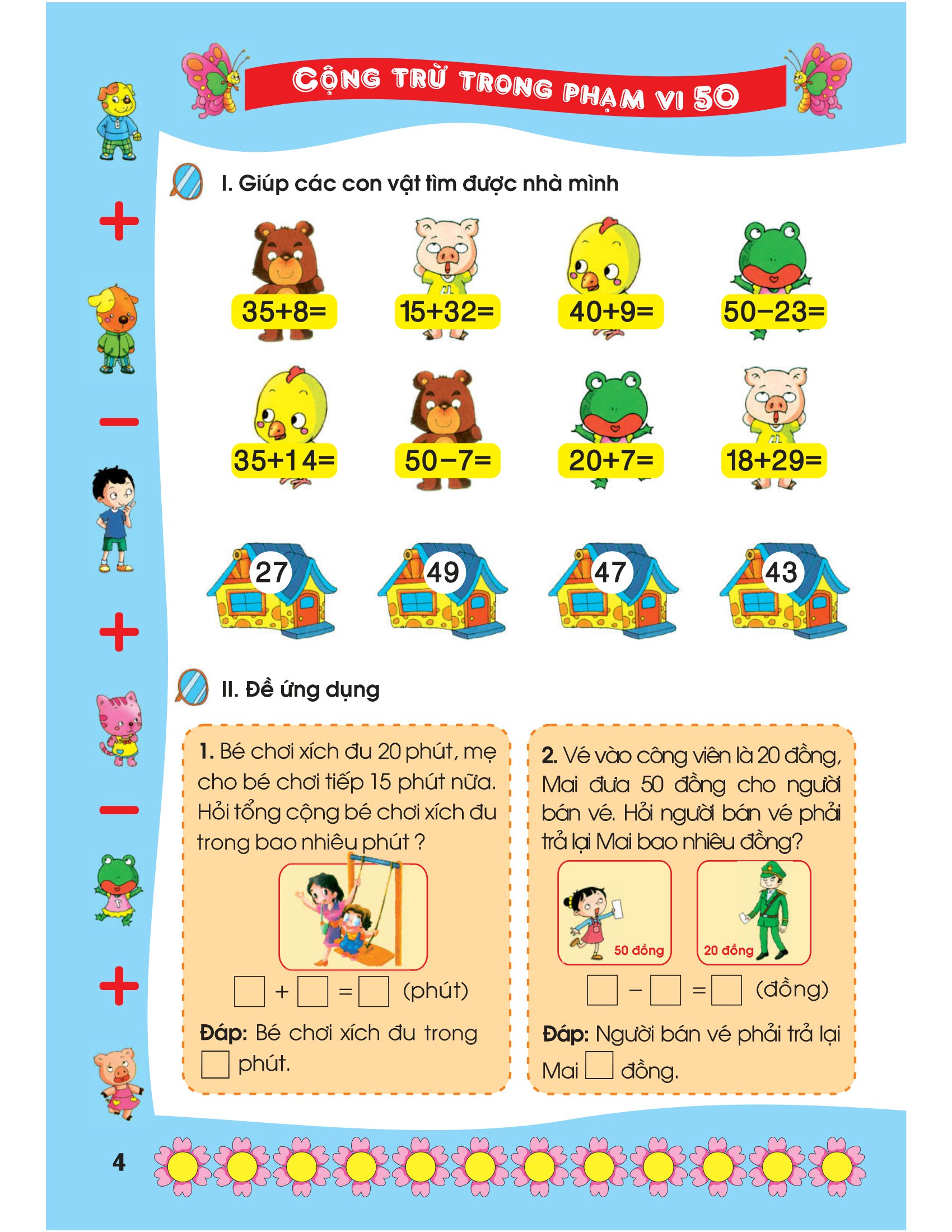 bộ bé học toán - cộng trừ trong phạm vi 50 - sắc màu toán học (tái bản)