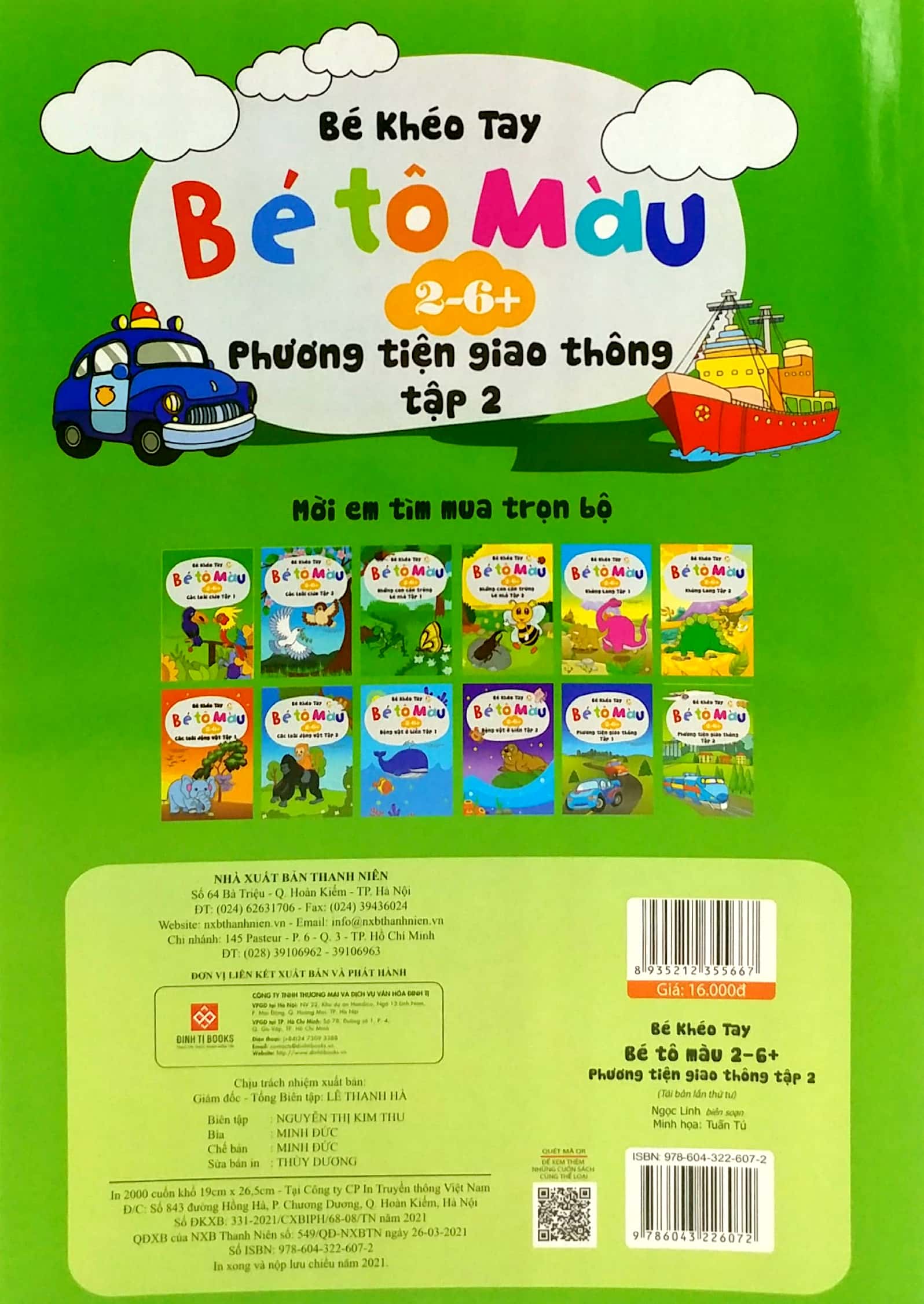 bộ bé khéo tay - bé tô màu - các phương tiện giao thông (tập 2)