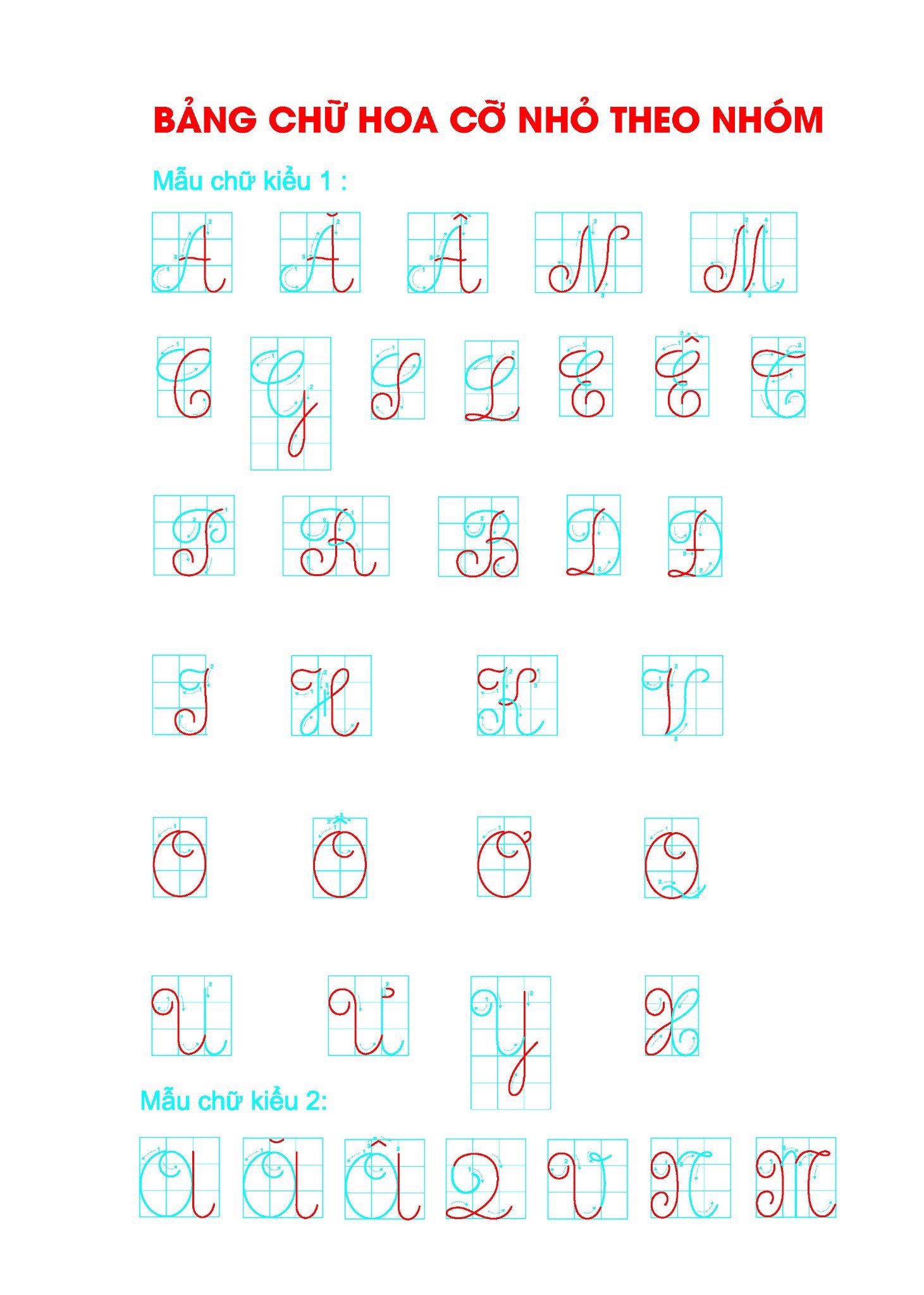 bộ bé luyện viết chữ đẹp - tập 2 - luyện viết chữ hoa - cỡ chữ nhỏ