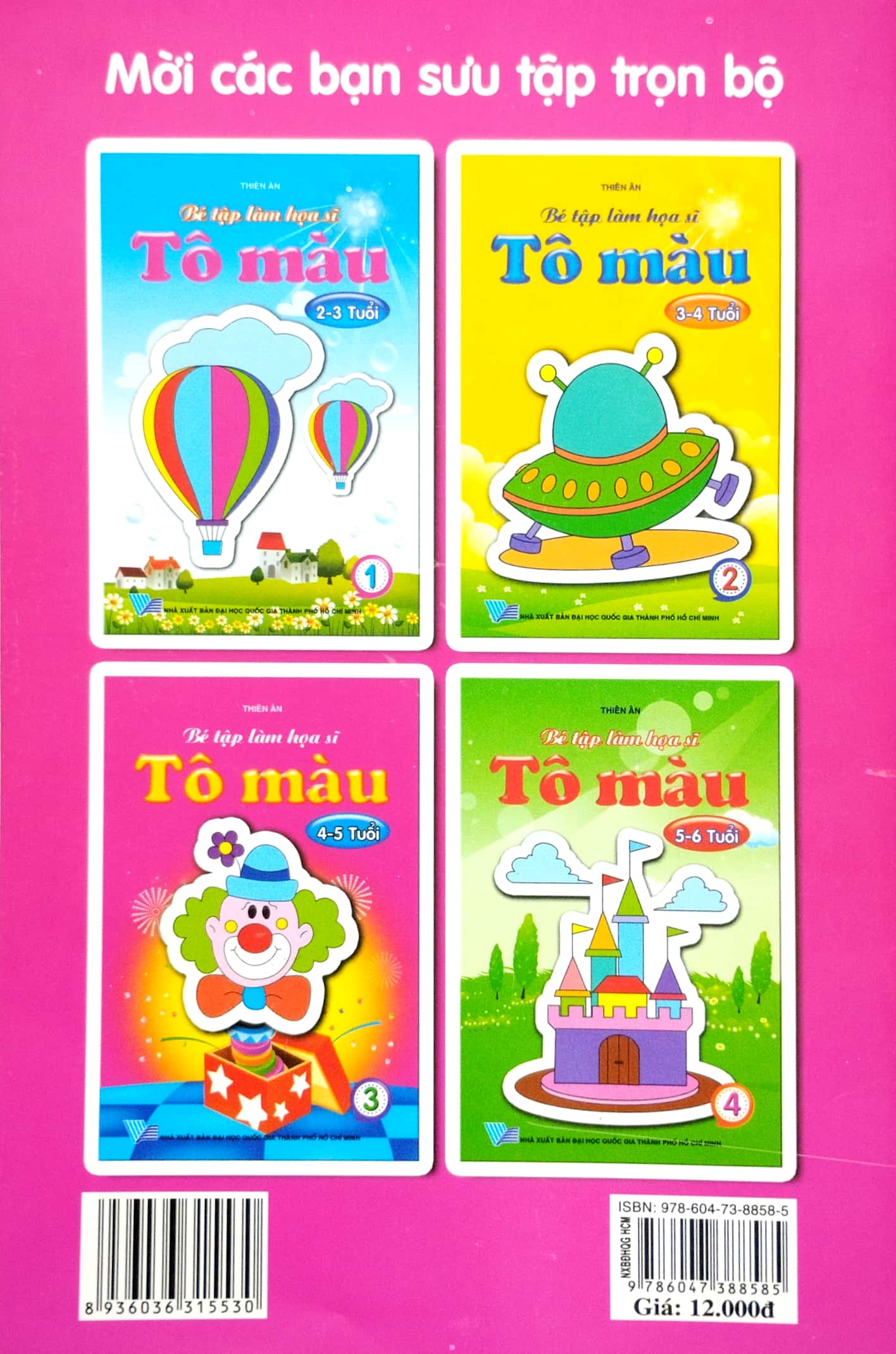 bộ bé tập làm họa sĩ - tô màu 3 (4-5 tuổi)