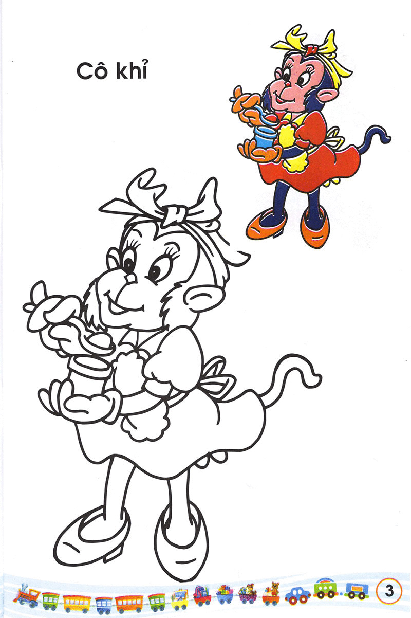 bộ bé tập tô màu các loại thú 2