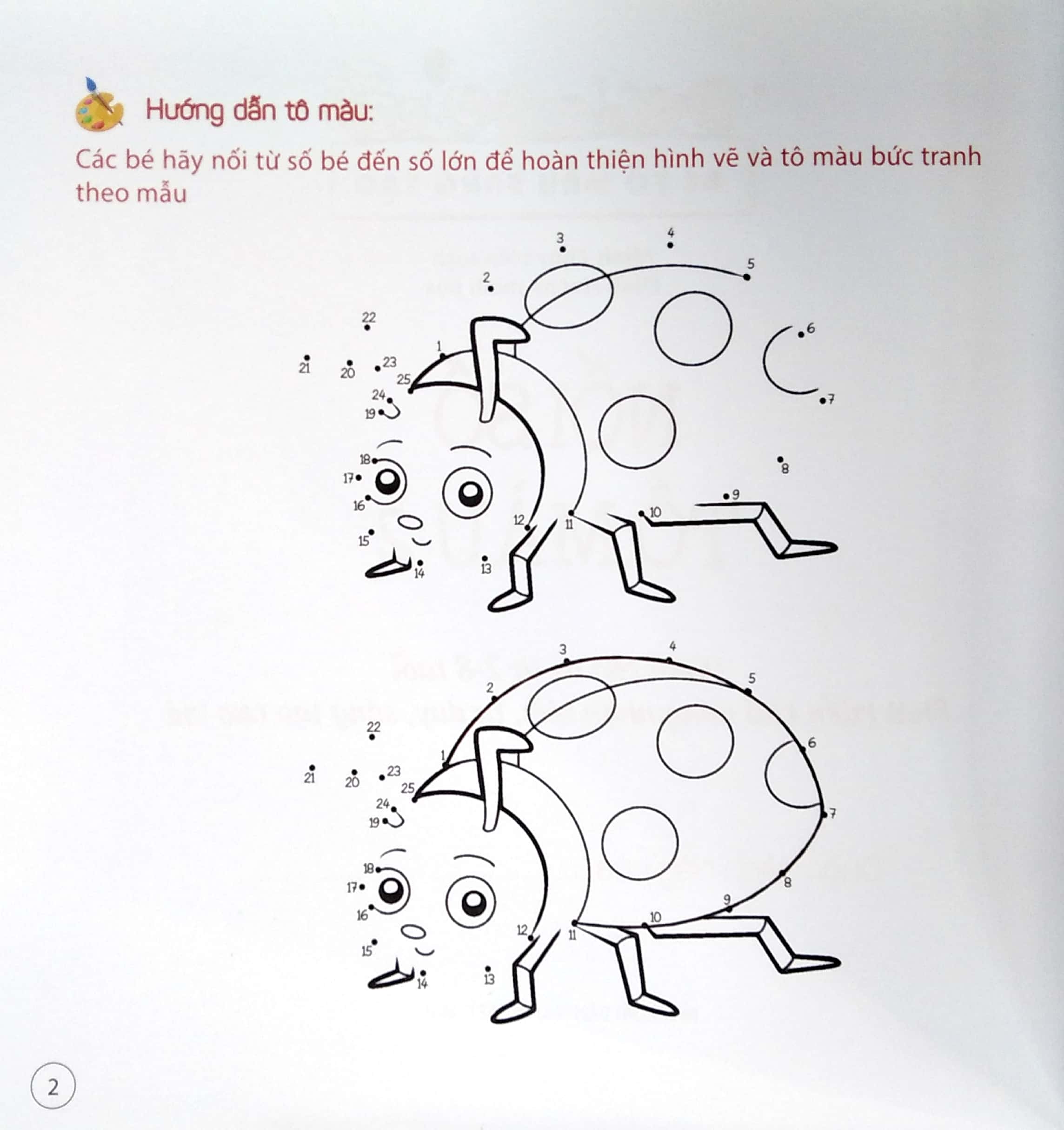 bộ bé tô màu sáng tạo - nối số tô màu 2