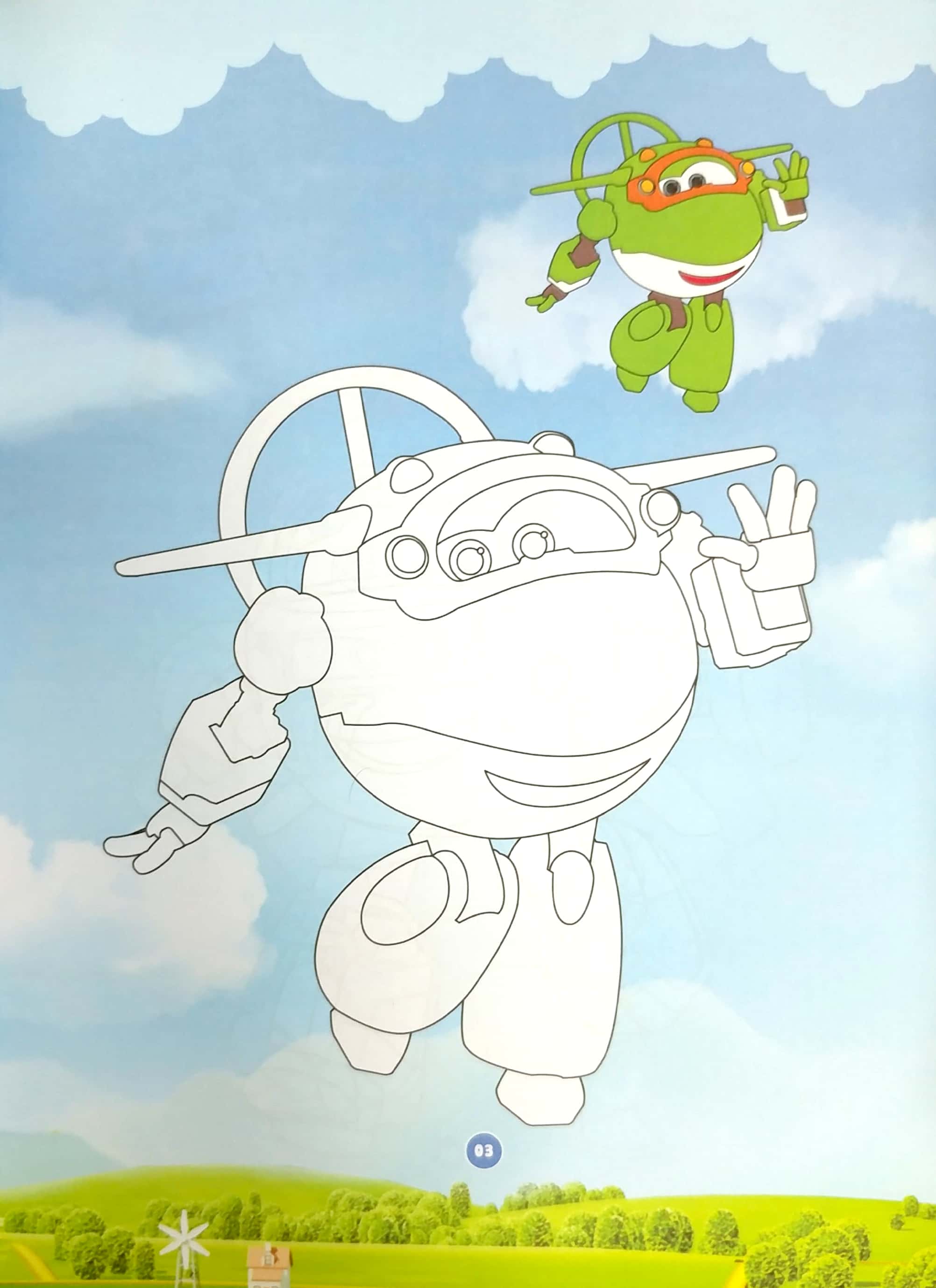 bộ bé tô màu super wings - quyển 1