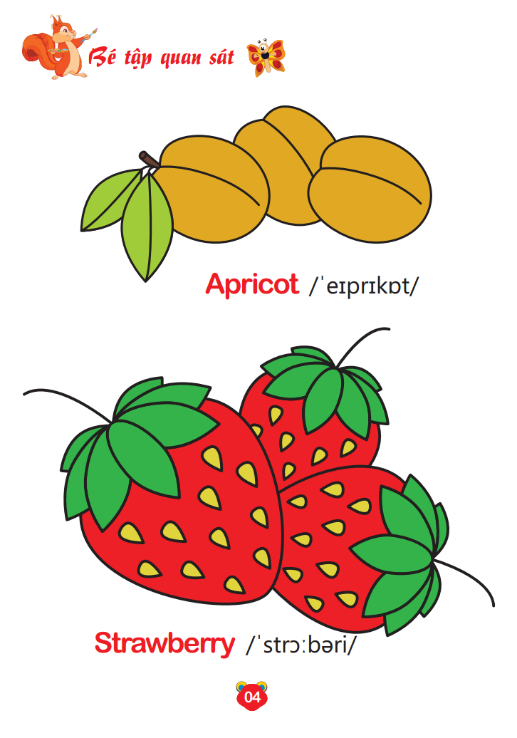 bộ bé tô màu thế giới xung quanh song ngữ anh - việt - trái cây (quyển 8)