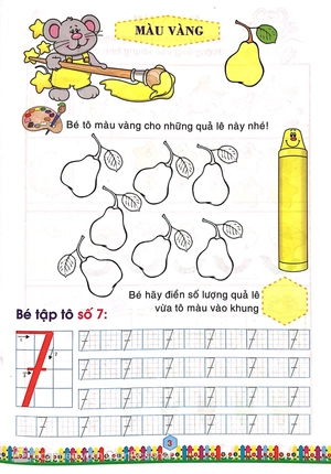 bộ bé tô số và nhận biết màu sắc quyển 2 - bé làm quen với môn toán