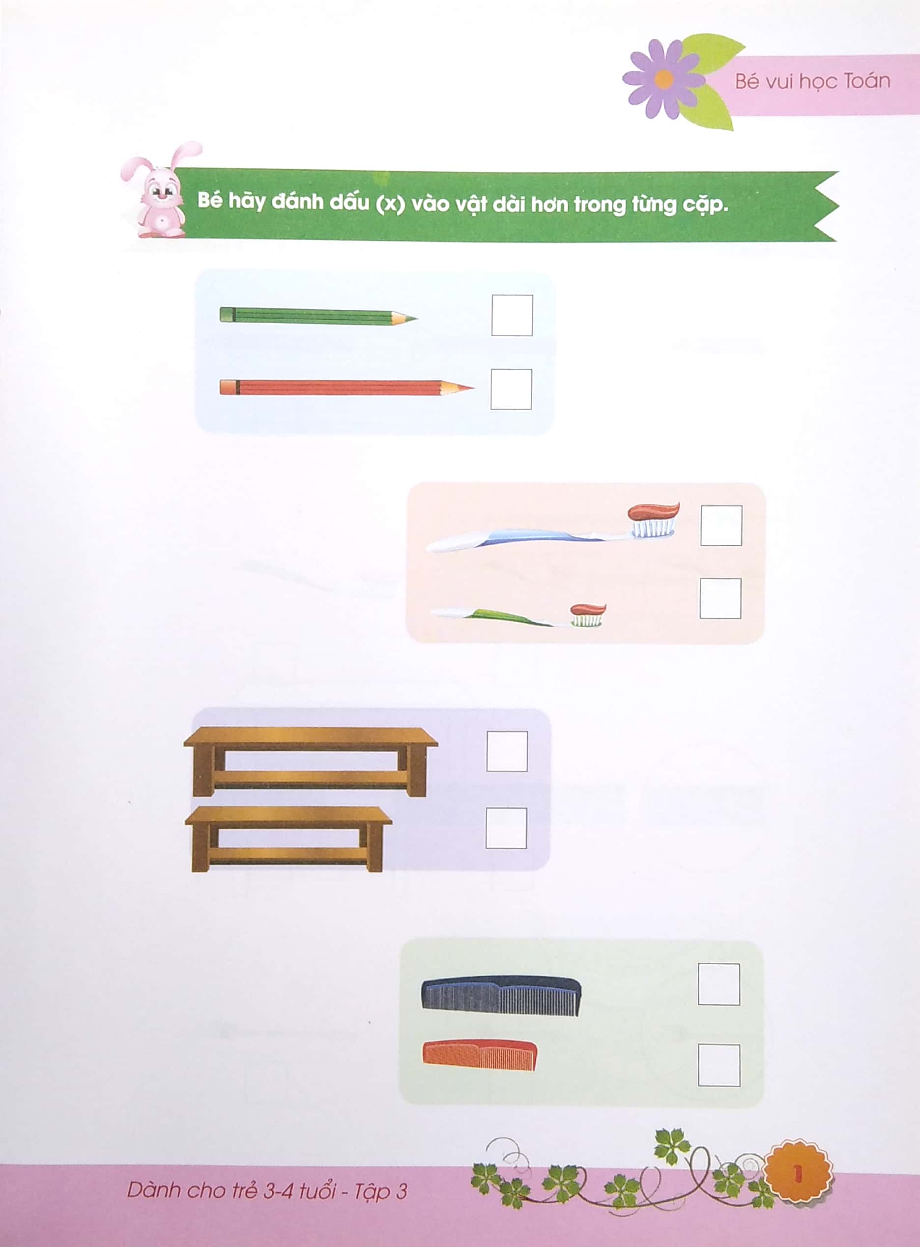 bộ bé vui học toán - dành cho trẻ 3-4 tuổi - tập 3