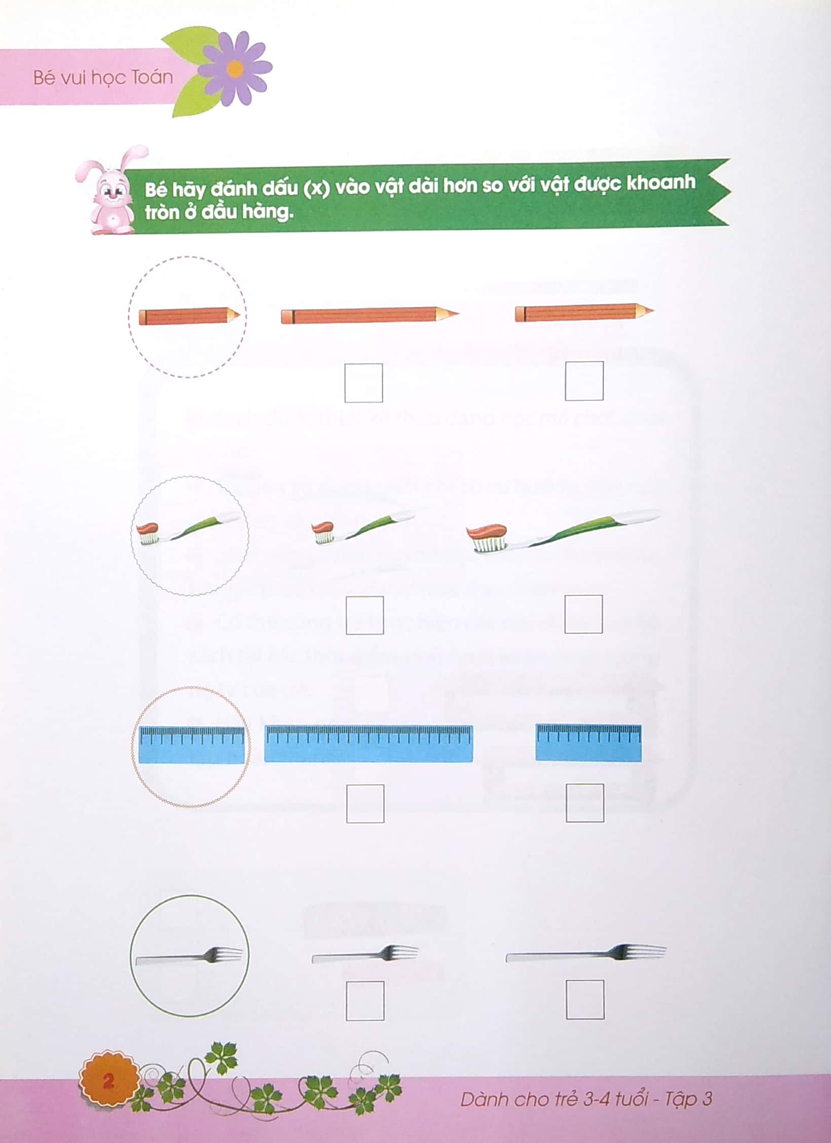 bộ bé vui học toán - dành cho trẻ 3-4 tuổi - tập 3