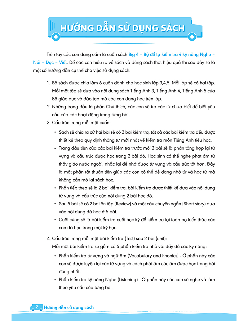 bộ big 4 - bộ đề tự kiểm tra 4 kỹ năng nghe - nói - đọc - viết (cơ bản và nâng cao) tiếng anh lớp 4 - tập 2