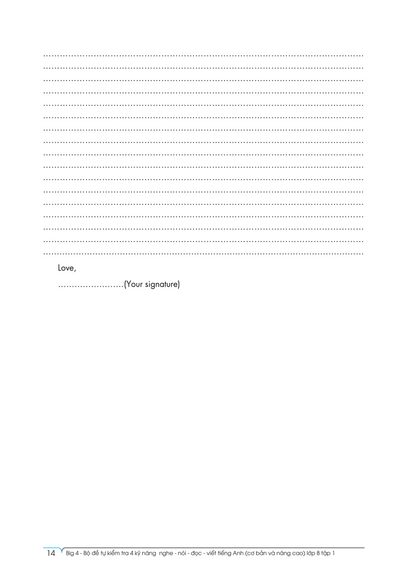 bộ big 4 - bộ đề tự kiểm tra 4 kỹ năng nghe - nói - đọc - viết (cơ bản và nâng cao) tiếng anh lớp 8 - tập 1