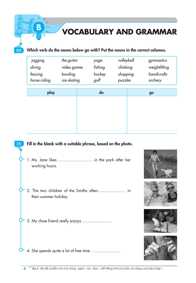 bộ big 4 - bộ đề tự kiểm tra 4 kỹ năng nghe - nói - đọc - viết (cơ bản và nâng cao) tiếng anh lớp 8 - tập 1