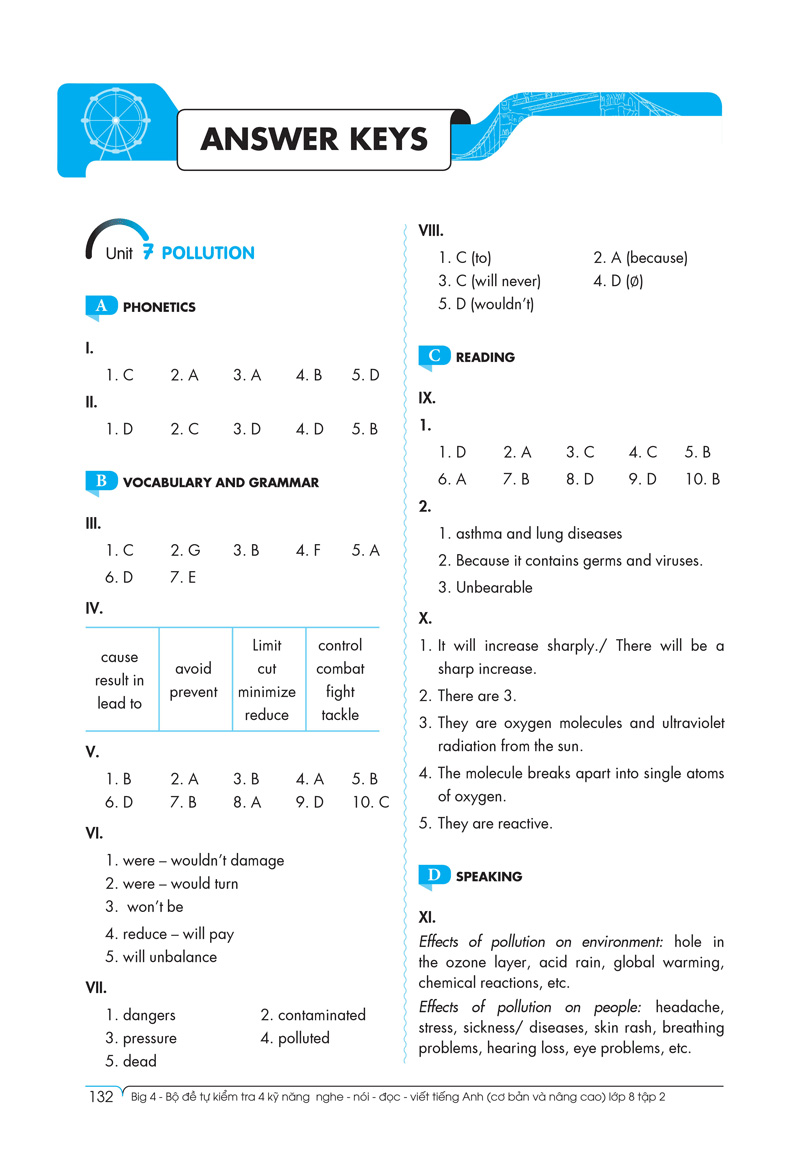 bộ big 4 - bộ đề tự kiểm tra 4 kỹ năng nghe - nói - đọc - viết (cơ bản và nâng cao) tiếng anh lớp 8 - tập 2