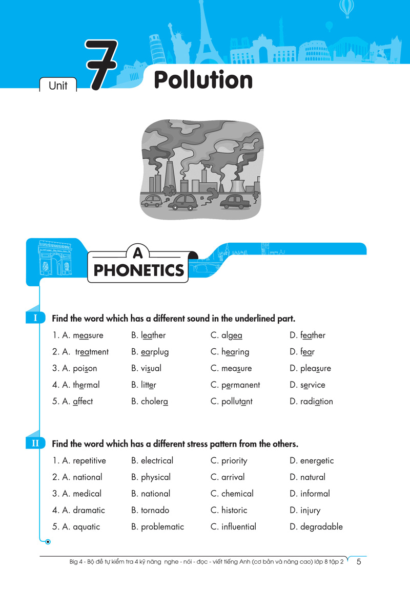 bộ big 4 - bộ đề tự kiểm tra 4 kỹ năng nghe - nói - đọc - viết (cơ bản và nâng cao) tiếng anh lớp 8 - tập 2