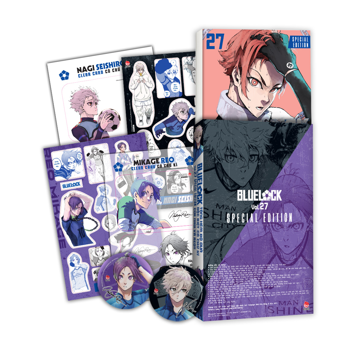 Bo
						
										
										BlueLock - Tap 27 - Ban Dac Biet - Tang Kem Bo 3 Qua Tang Co Chu Ki Cua Nagi Va Reo (Clear Card + Bang Sticker + Huy Hieu)