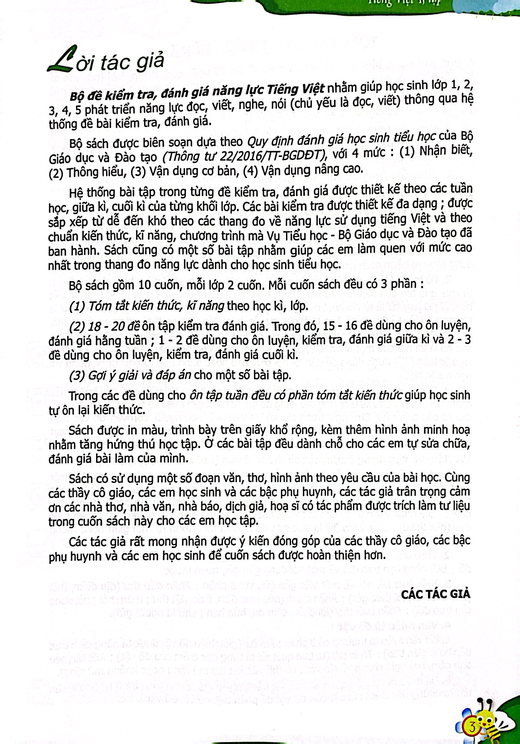 bộ bộ đề kiểm tra, đánh giá năng lực tiếng việt 4 - tập 1