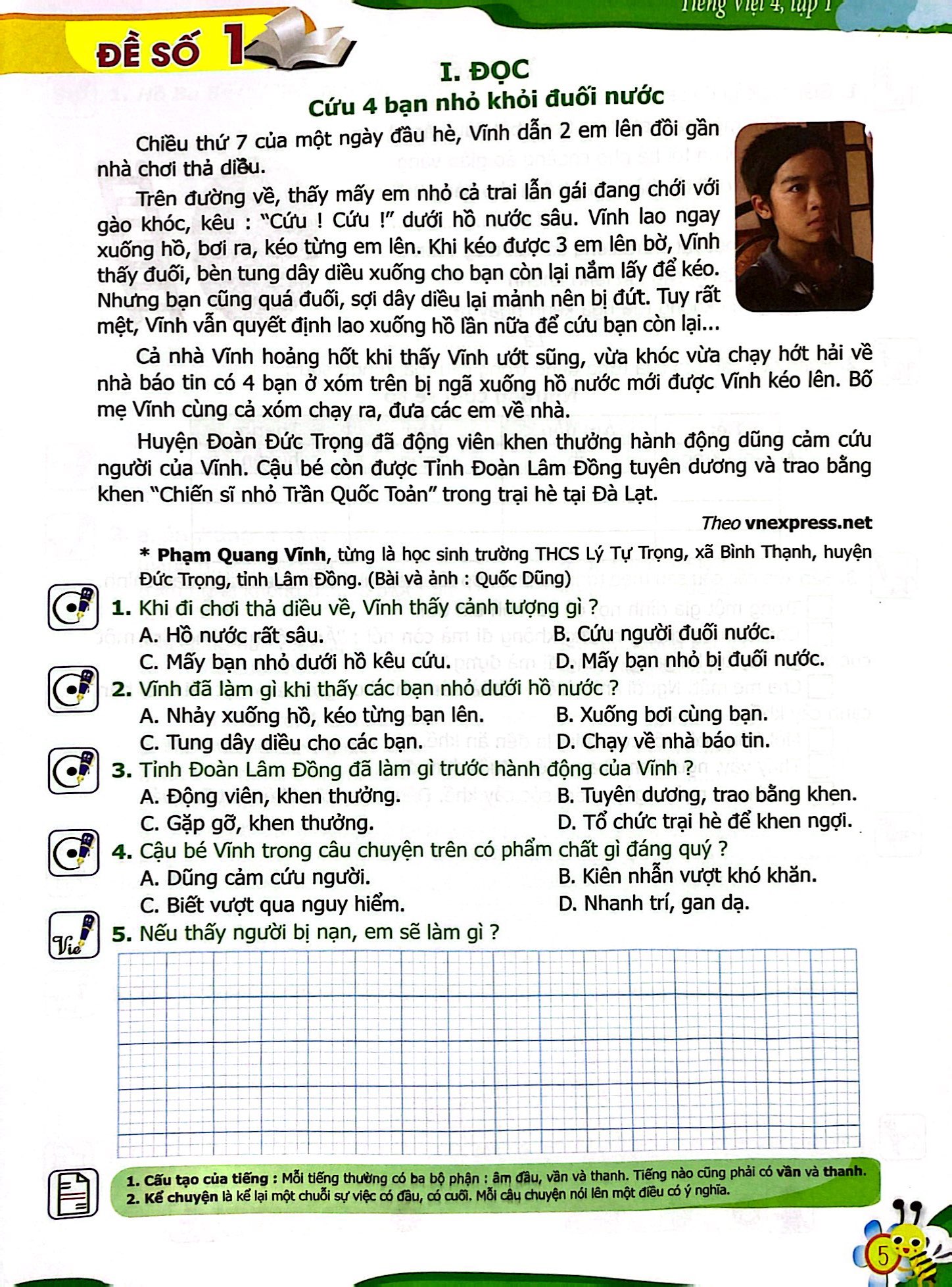 bộ bộ đề kiểm tra, đánh giá năng lực tiếng việt 4 - tập 1