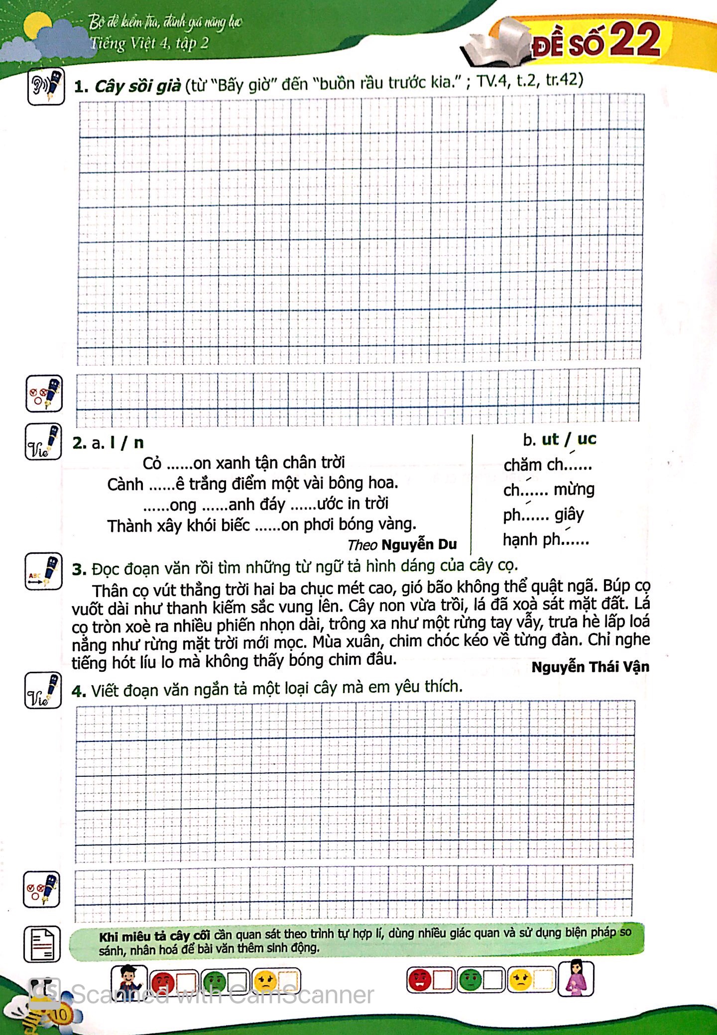 bộ bộ đề kiểm tra, đánh giá năng lực tiếng việt 4 - tập 2