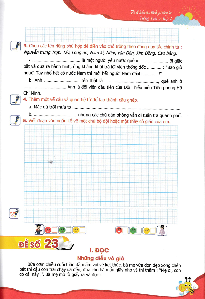 bộ bộ đề kiểm tra, đánh giá năng lực tiếng việt 5/2