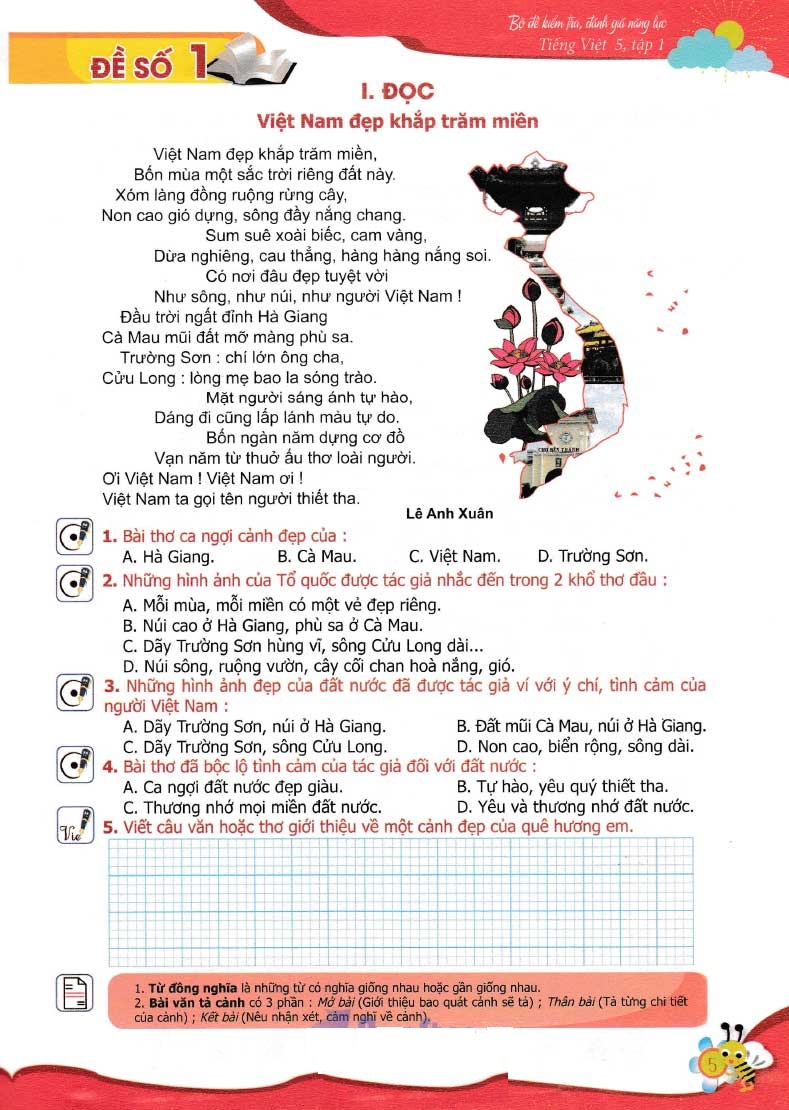 bộ bộ đề kiểm tra, đánh giá năng lực tiếng việt 5 - tập 1