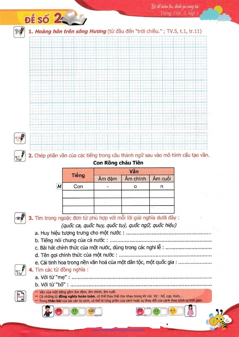 bộ bộ đề kiểm tra, đánh giá năng lực tiếng việt 5 - tập 1