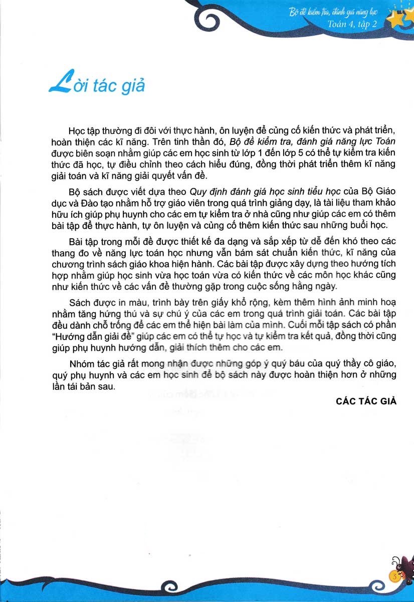 bộ bộ đề kiểm tra, đánh giá năng lực toán 4 - tập 2