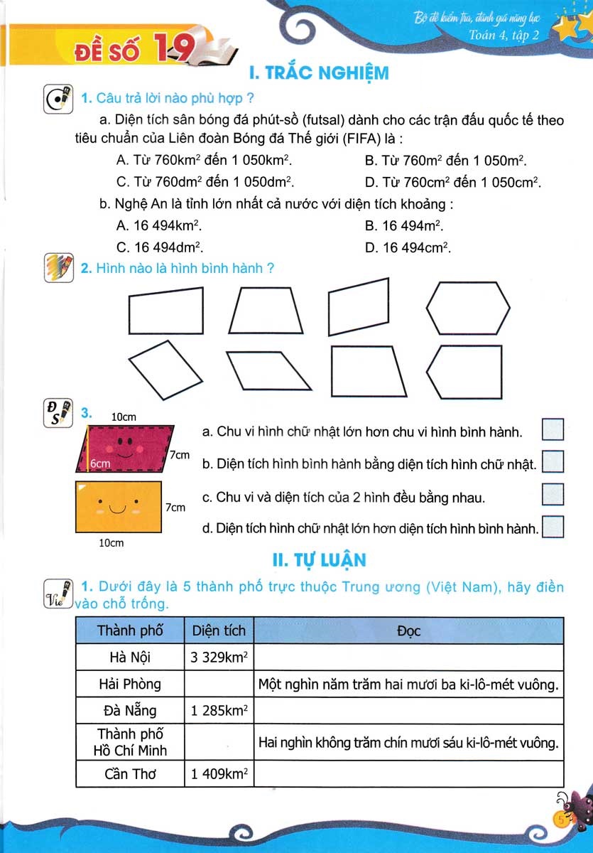 bộ bộ đề kiểm tra, đánh giá năng lực toán 4 - tập 2
