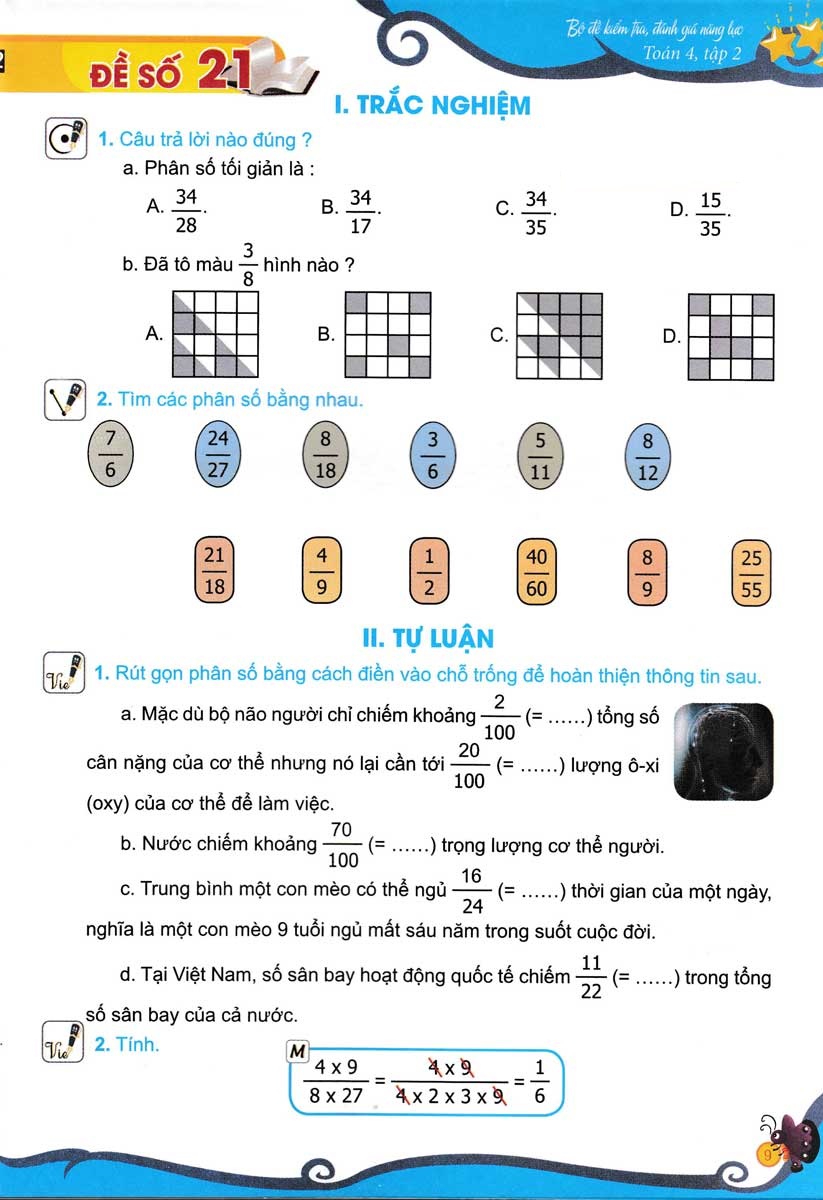 bộ bộ đề kiểm tra, đánh giá năng lực toán 4 - tập 2