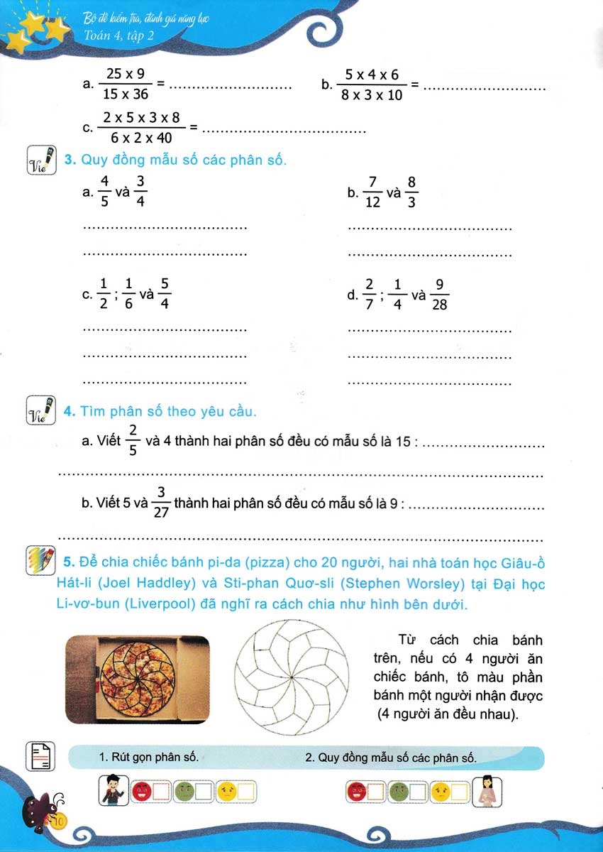 bộ bộ đề kiểm tra, đánh giá năng lực toán 4 - tập 2