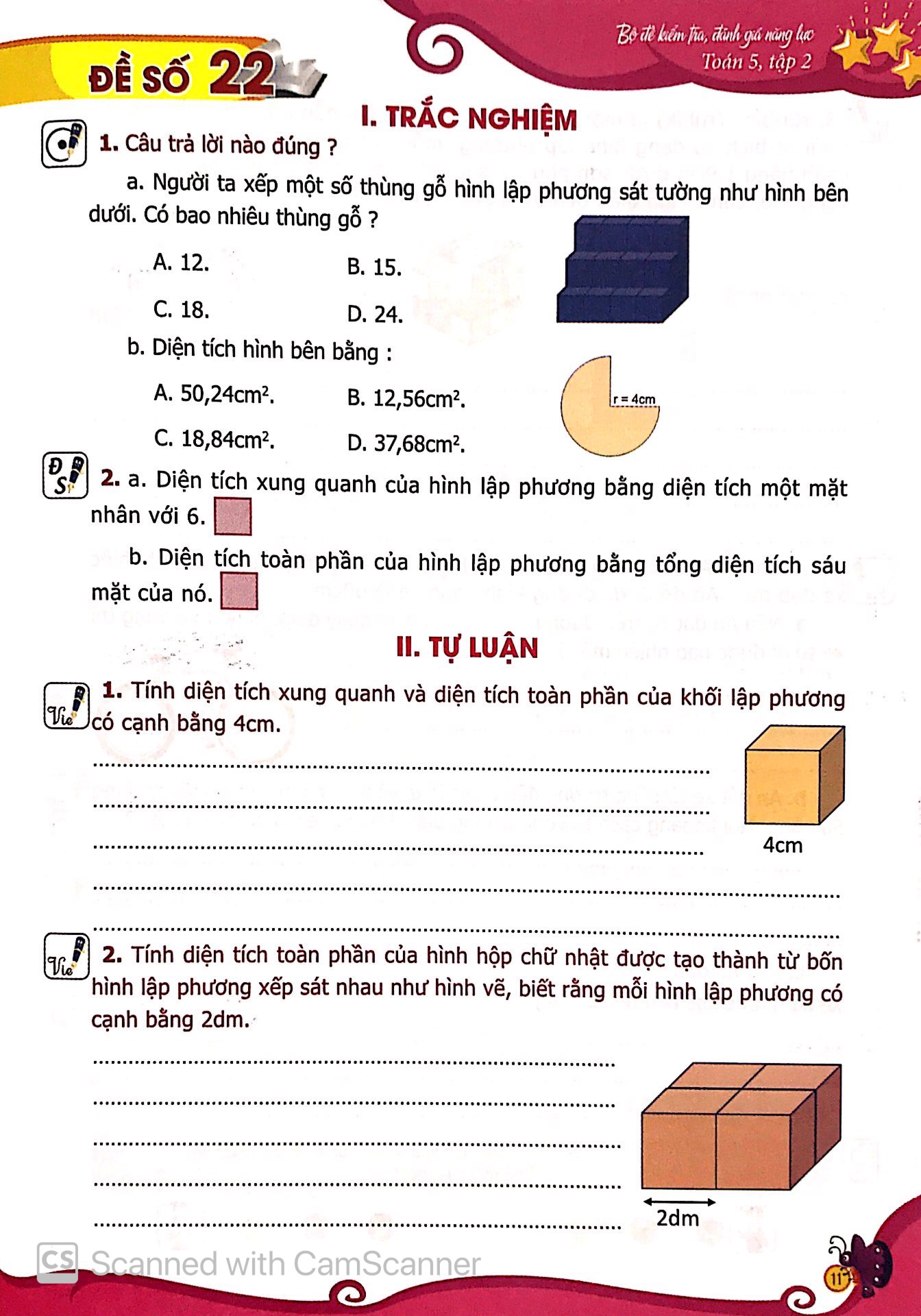 bộ bộ đề kiểm tra, đánh giá năng lực toán 5 - tập 2