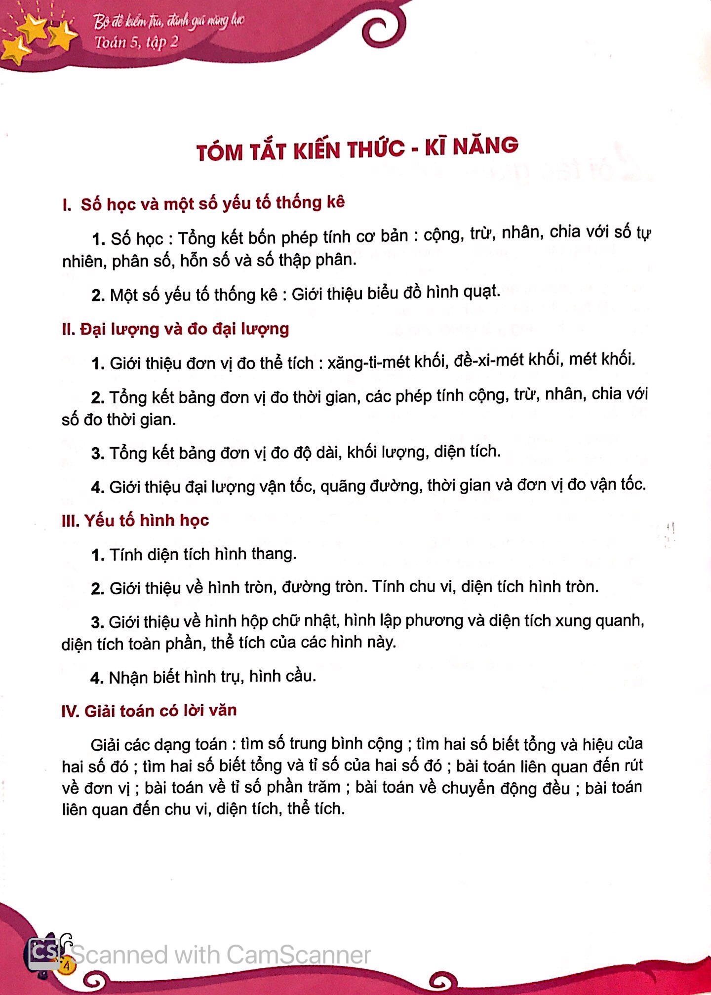 bộ bộ đề kiểm tra, đánh giá năng lực toán 5 - tập 2