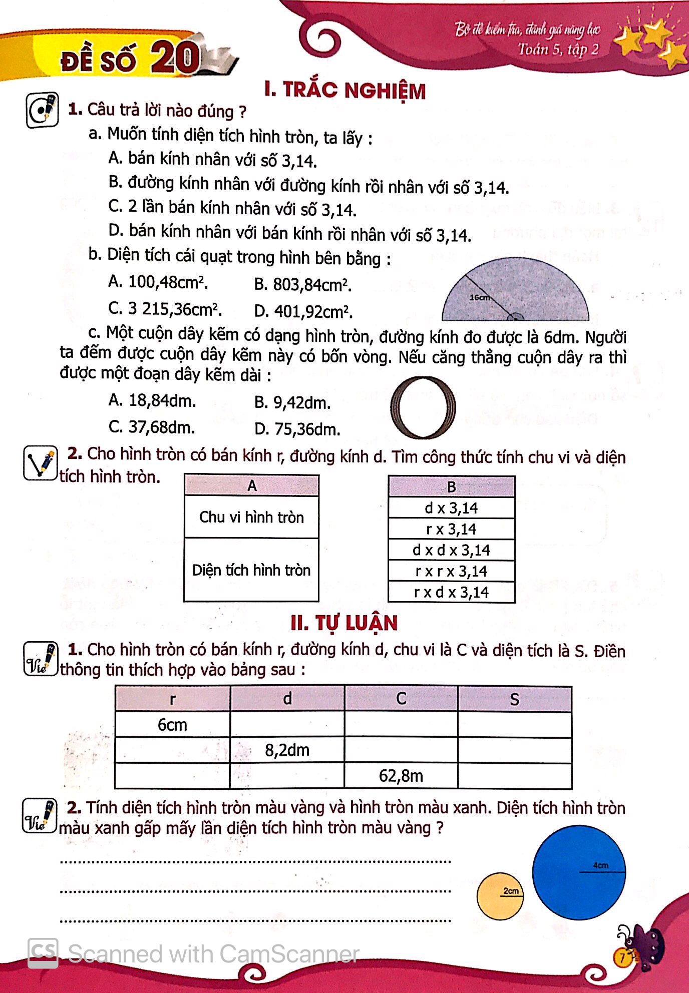 bộ bộ đề kiểm tra, đánh giá năng lực toán 5 - tập 2