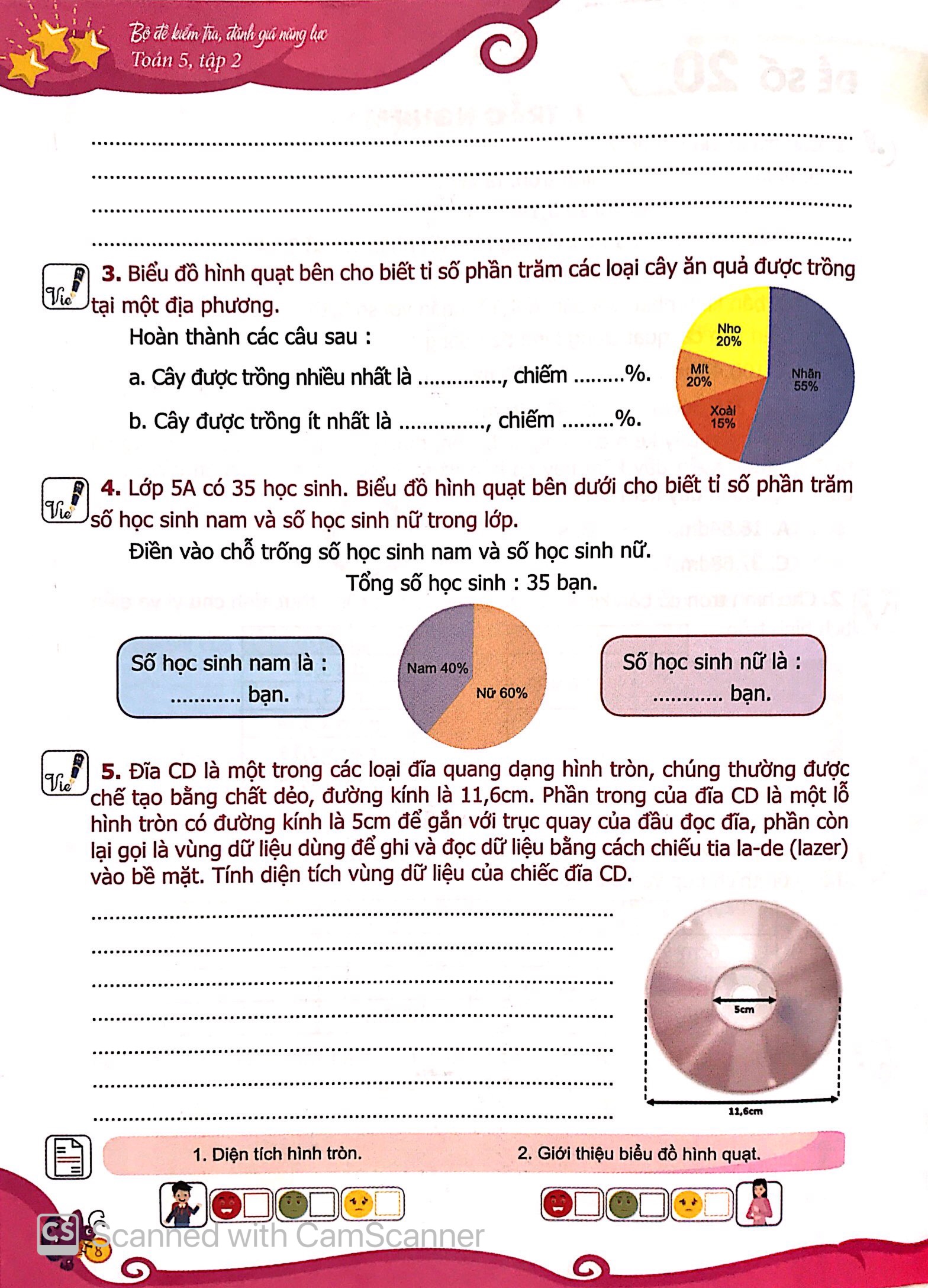 bộ bộ đề kiểm tra, đánh giá năng lực toán 5 - tập 2