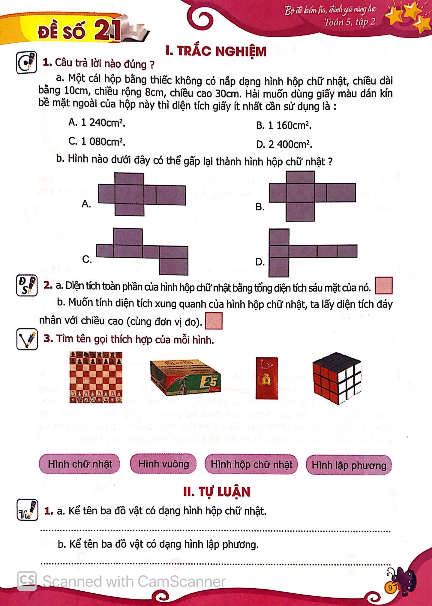 bộ bộ đề kiểm tra, đánh giá năng lực toán 5 - tập 2