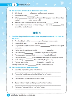 bộ bộ đề kiểm tra tiếng anh lớp 7 tập 1 - có đáp án (tái bản 2021)