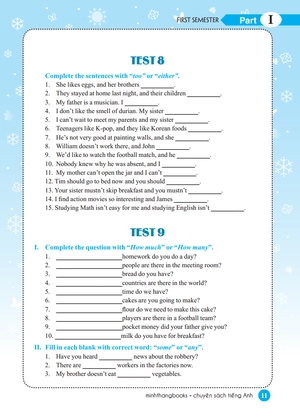 bộ bộ đề kiểm tra tiếng anh lớp 7 tập 1 - có đáp án (tái bản 2021)