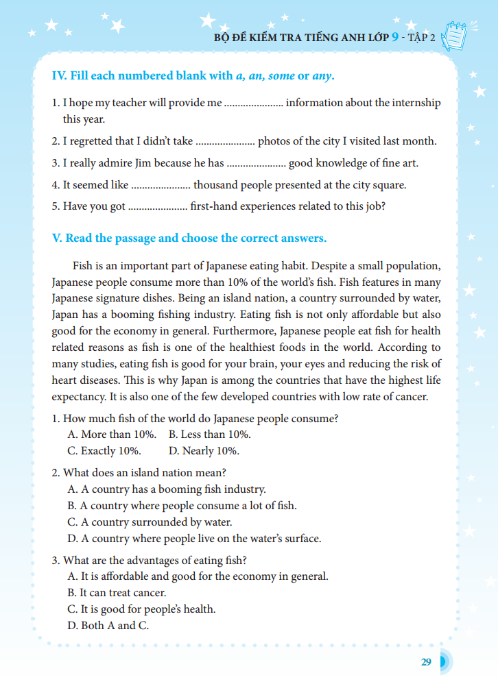 bộ bộ đề kiểm tra tiếng anh lớp 9 - tập 2 - có đáp án (tái bản lần 1)