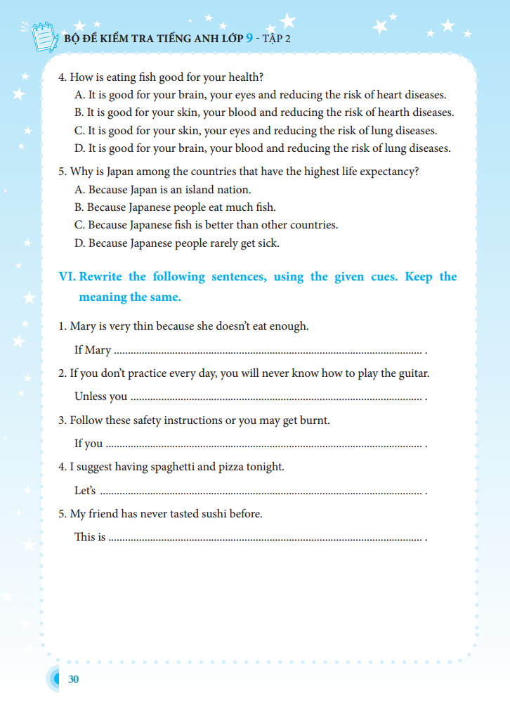 bộ bộ đề kiểm tra tiếng anh lớp 9 - tập 2 - có đáp án (tái bản lần 1)