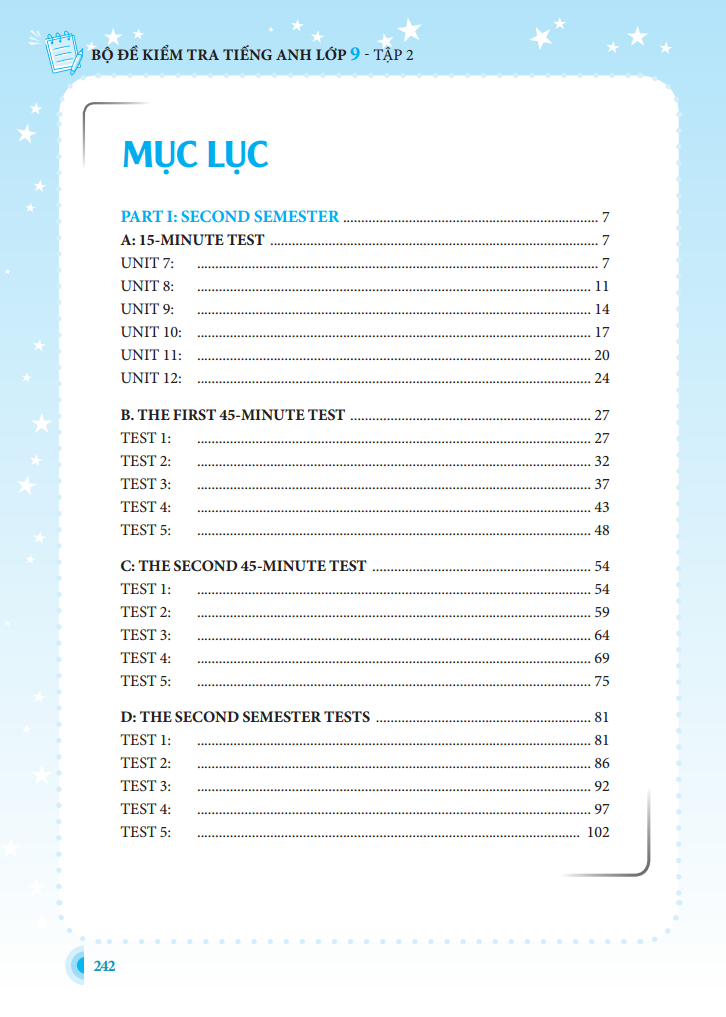 bộ bộ đề kiểm tra tiếng anh lớp 9 - tập 2 - có đáp án (tái bản lần 1)