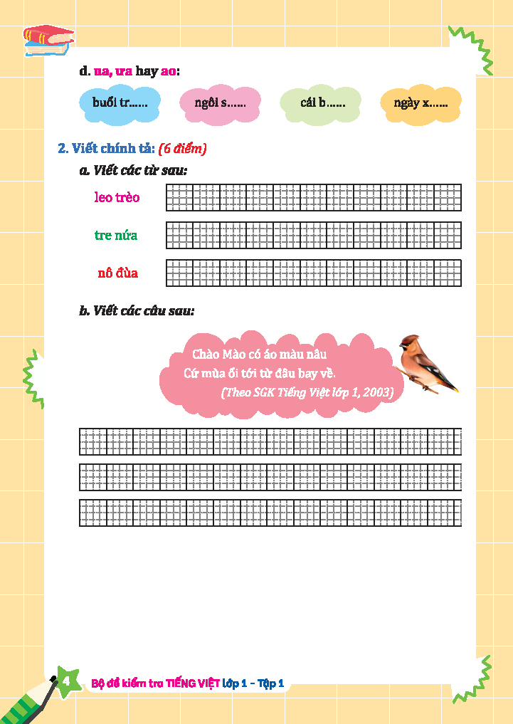 bộ bộ đề kiểm tra tiếng việt lớp 1 - tập 1 (kết nối)