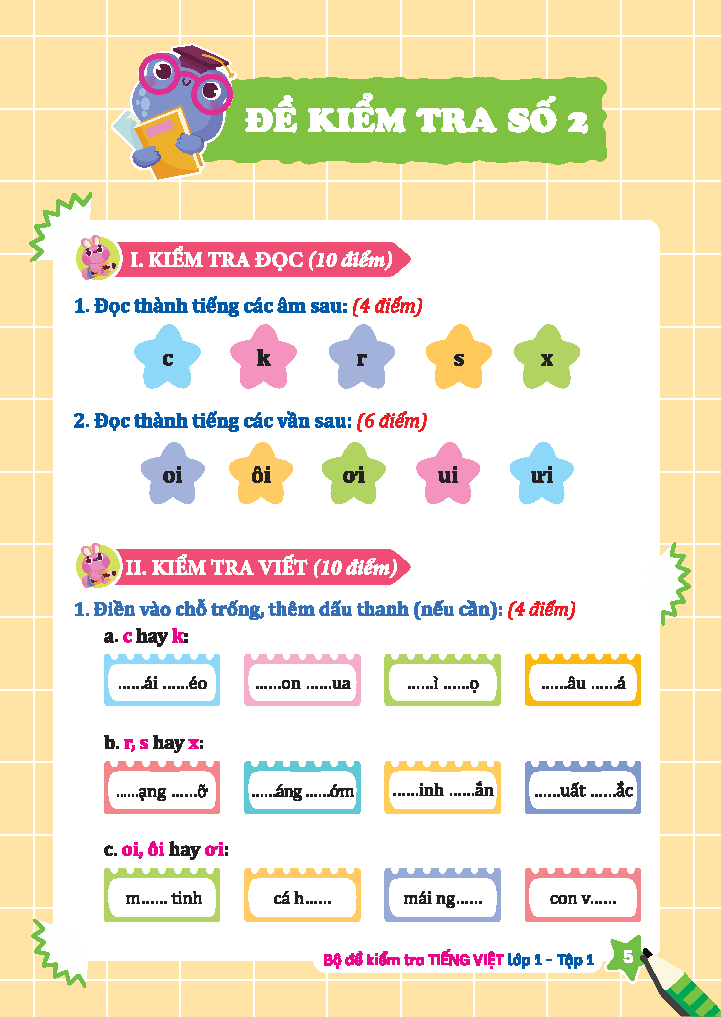 bộ bộ đề kiểm tra tiếng việt lớp 1 - tập 1 (kết nối)