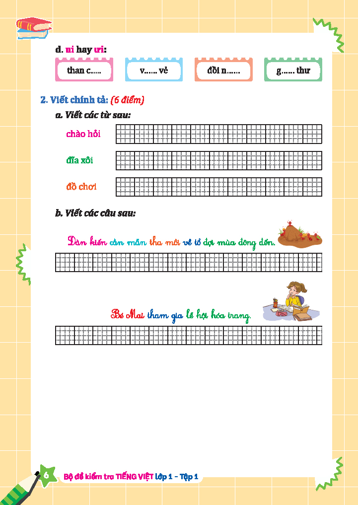 bộ bộ đề kiểm tra tiếng việt lớp 1 - tập 1 (kết nối)